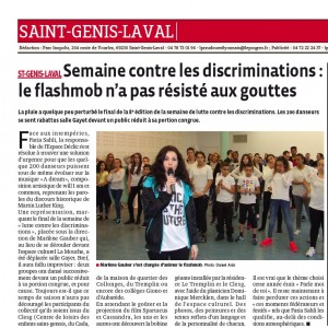 Solidarité article Le Progrès - Mars 2015 - Flash Mob Lutte contre les discriminations